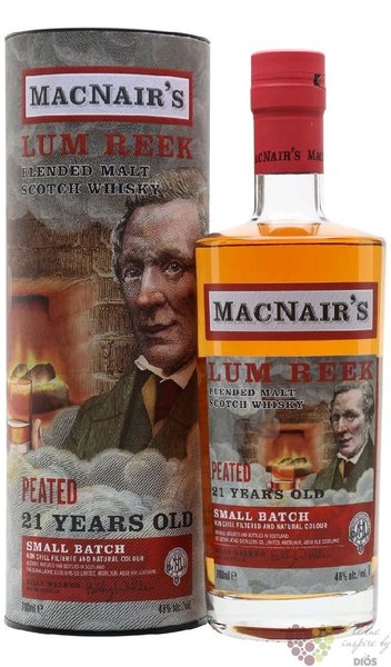 MacNairs Lum Reek Peated aged 21 years blended malt Scotch whisky 48% vol.  0.70 l