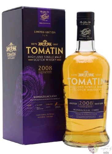 Tomatin 2008  Monzabillac cask  bott.2021 Speyside whisky 46% vol.  0.70 l