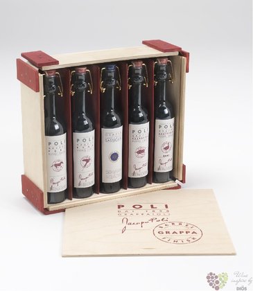 Grappa collection  Barrel set  Jacopo Poli 40% vol.  5 x 0.10 l