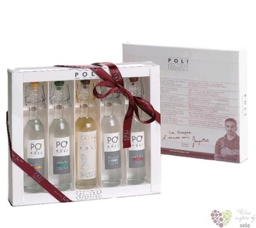 Grappa collection  PO set  Jacopo Poli 40% vol.  5 x 0.10 l