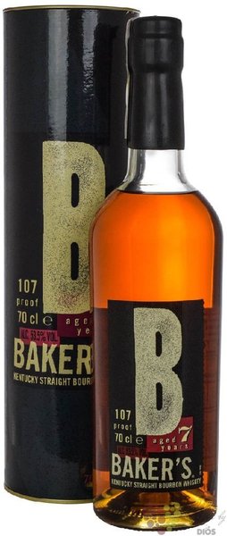 Bakers 7 years old sour mash small batch bourbon whiskey by Jim Beam &amp; Co 53.5% vol.  0.70 l