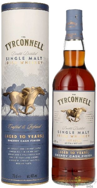 Tyrconnell  Sherry cask finish  aged 10 years single malt Irish whiskey 40% vol.    0.70 l