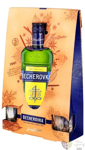 Becherovka „ Original ” since 1807 2glass pack Jan Becher 38% vol.     0.70 l