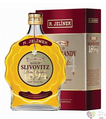 Slivovice zlatá „ Kosher budík ” aged 10 years Rudolf Jelínek 50% vol.  0.70 l