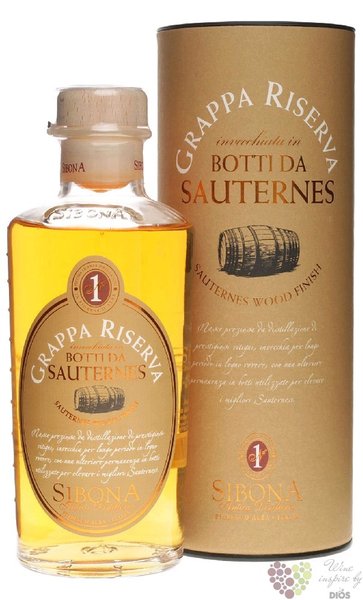 Grappa Riserva  Botti da Sauternes  Sibona Antica 44% vol.  0.50 l