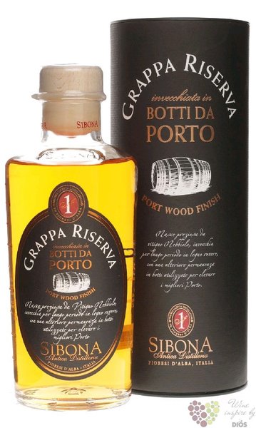 Grappa Riserva „ Botti da Porto ” Sibona Antica 44% vol.  0.50 l