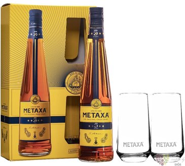 Metaxa 5 *  Classic stars  2glass pack Greek wine brandy 38% vol.    0.70 l