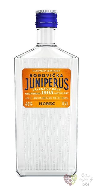 Borovička „ Juniperus &amp; hořec ” Slovak brandy by Old Herold distillery 40% vol.  0.70 l