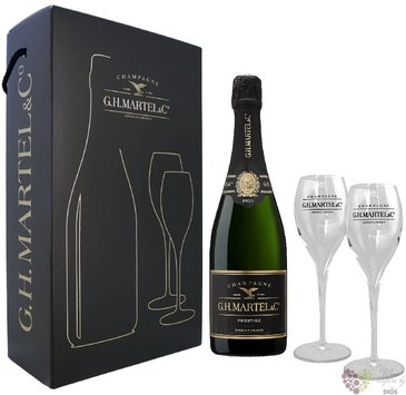G.H.Martel &amp; Co „ Prestige ” glass set brut Champagne Aoc  0.75 l