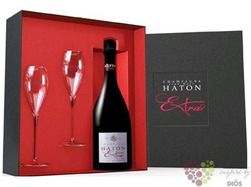 Jean Noël Haton „ Extra Blanc de blancs ” brut extra 2glass set Champagne Aoc  0.75 l