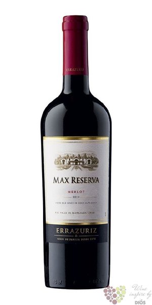 Merlot  Max reserva  2019 Aconcagua valley via Errazuriz  0.75 l