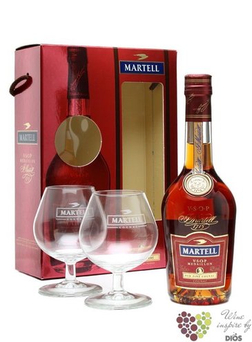 Martell „ VSOP Medaillon ” 2 glass set ed.2010 Fine Cognac Aoc 40% vol.  0.70 l