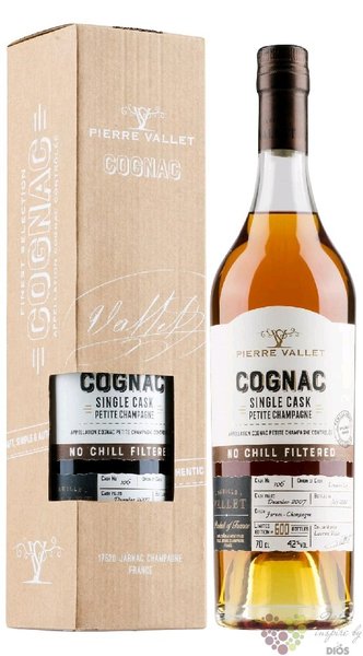 Pierre Vallet 2007 „ Single Cask n. 399 ” Petit Champagne Cognac Chateau Montifaud 42% vol.  0.70 l