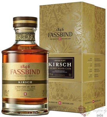 Fassbind l´heritage de bois „ Kirsch ” Swiss aged fruit brandy  52.3% vol.  0.50l