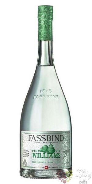 Fassbind Eau de Vie „ Poire Williams ” Swiss fruits brandy by 43% vol.  0.70 l