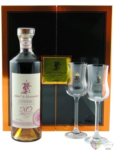 Albert de Montaubert  XO  glass set Grande Champagne Cognac 40% vol.  0.70 l