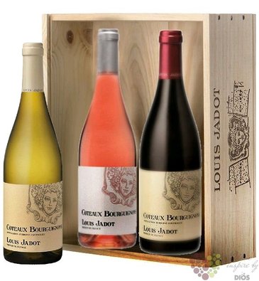 Coteaux Bourguignons wood box Aoc maison Louis Jadot  3x0.75 l