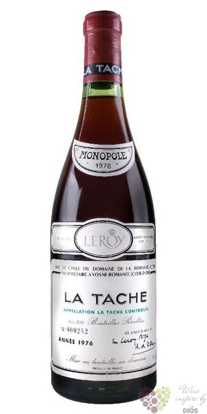 la Taché Grand cru rouge 1982 domaine de la Romanée Conti  0.75 l