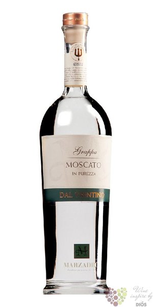 Grappa monovitigno „ Moscato in Purezza dal Trentino ” distileria Marzadro 41% vol.  0.70 l