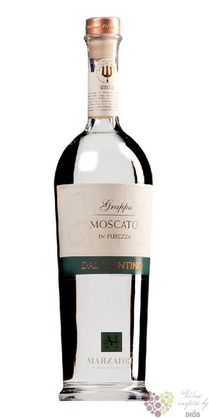 Grappa monovitigno  Moscato in Purezza dal Trentino  distileria Marzadro 41% vol.  0.70 l