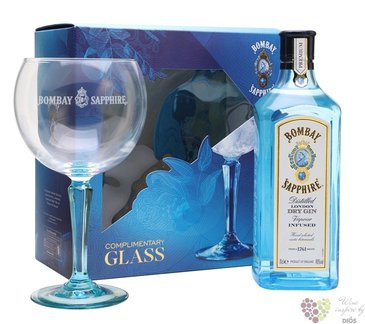 Bombay „ Sapphire ” glass set premium London dry gin 40% vol.  0.70 l