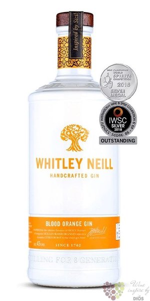 Whitley Neill  Blood orange  British flavoured small batch gin 43% vol.  1.00 l