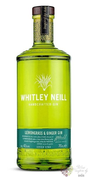 Whitley Neill „ Lemongrass &amp; Ginger ” British flavored small batch gin 43% vol.1.00 l