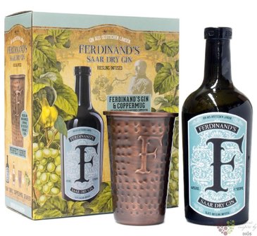 Ferdinands Saar „ Riesling infused ” coppermug set German dry gin 44% vol.  0.50 l
