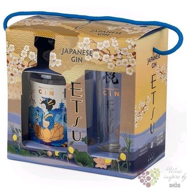 Etsu glass set handcrafted Japanese gin 43% vol.  0.70 l