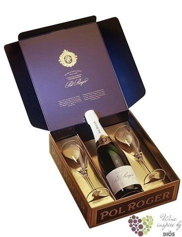 Pol Roger  Rserve  brut 2 glass set Champagne Aoc  0.75 l