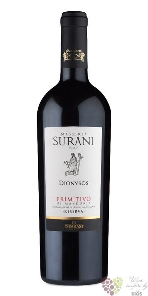 Primitivo di Manduria riserva  Dionysos  Doc 2013 masseria Surani by Tommasi  0.75l