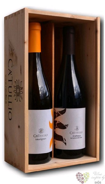 Refosco Rosso &amp; Sauvignon blanc Doc wood box Ca Tullio  2x0.75l