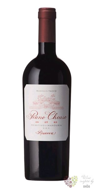 Primitivo di Manduria Riserva  Piano Chiuso  Doc 2019 Masca del Tacco  0.75 l