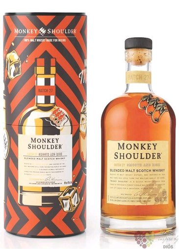 Monkey Shoulder „ Made for Mixing “ goft tube Speyside Scotch whisky 40% vol.  0.70 l