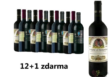 Vino Nobile 12+1 lahev za jedinou korunu