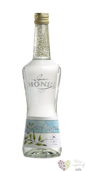Monin „ Creme de Menthe blanche ” French herbal liqueur 20% vol.   0.70 l