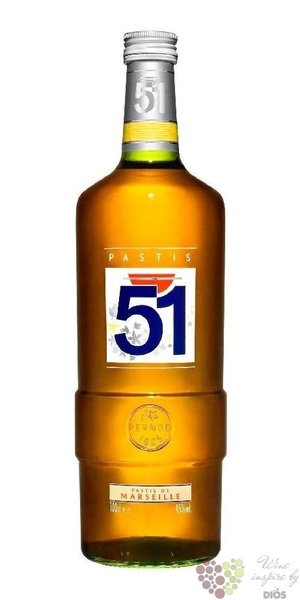 Pastis 51 French anise aperitiv pastis de Marseille 45% vol.    0.70 l