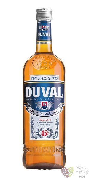 Duval French aperitif anise pastis de Marseille 45% vol.  0.70 l