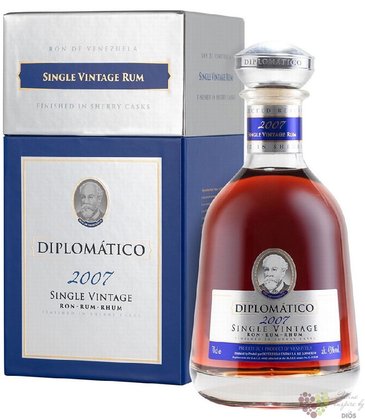 Diplomatico single Vintage 2007 rum of Venezuela 43% vol.  0.70 l