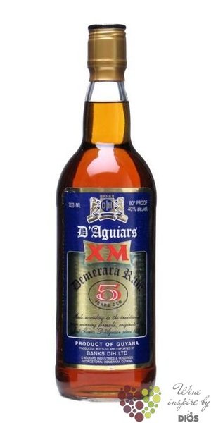 XM  DAquiars  aged Guyanan Demerara rum 40% vol.  0.70 l