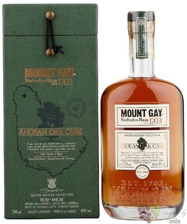 Mount Gay „ Master Andean oak cask ” aged rum of Barbados  48% vol.  0.70 l