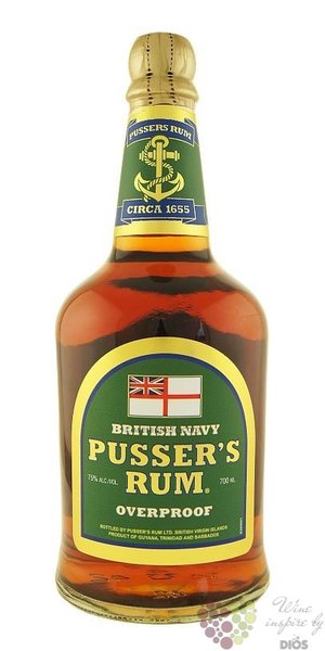 Pusser´s British navy „ 151 proof Green ” Virginia Islands rum 75,5% vol.  0.70 l