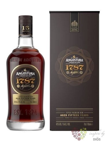 Angostura „ 1787 ” aged 15 years rum of Trinidad &amp; Tobago 40% vol.  0.70 l