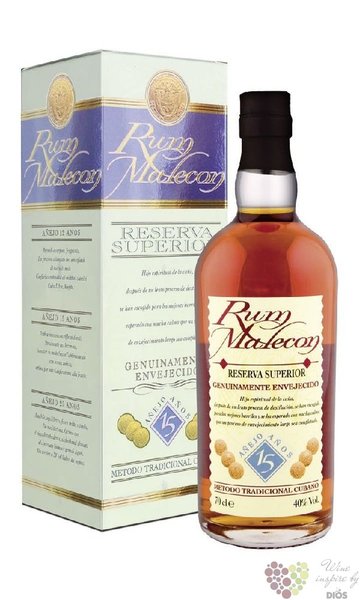 Malecon „ Reserva Superior ” aged 15 years gift box Panamas rum 40% vol.  0.70 l