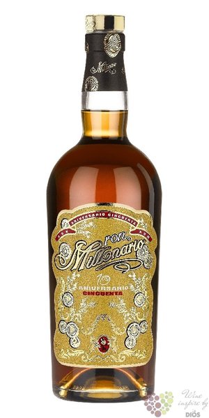 Millonario  10 aniversario Cincuenta  aged rum of Peru 50% vol.  0.70 l