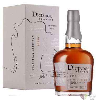 Dictador 1999 „ Parrafo Borbón ” unique Colombian rum 43% vol. 0.70 l
