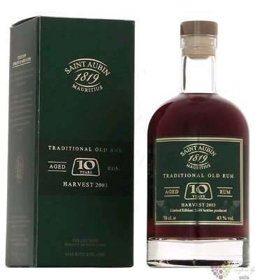 Saint Aubin 2003  Harvest edition  aged Mauritian rum 43% vol.  0.70 l