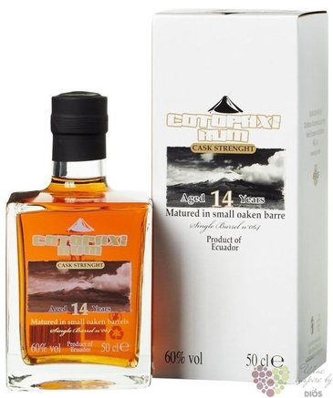 Cotopaxi aged 14 years in single barrel no. 64 aged vulcani rum of Ecuador 60% vol.   0.50 l