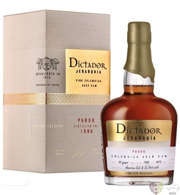 Dictador 1985  Jerarqua Pardo  unique Colombian rum 40% vol.  0.70 l