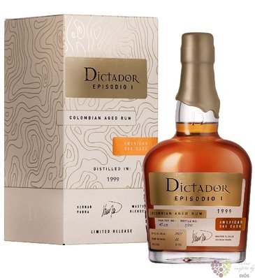 Dictador 1999 „ Episodio US oak ” unique Colombian rum 43% vol.  0.70 l